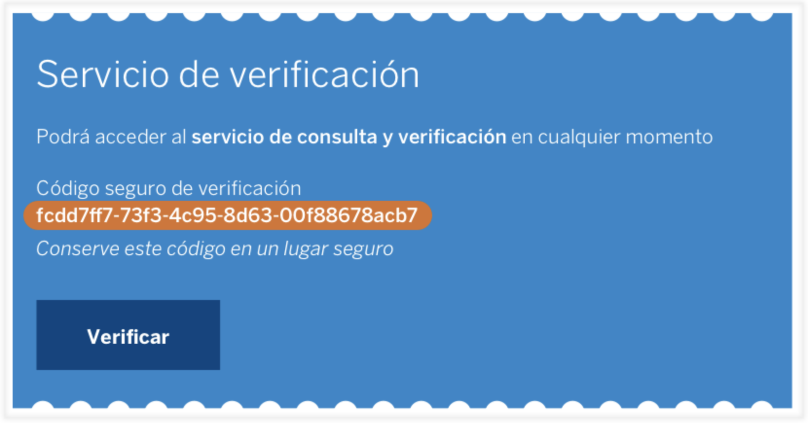 Código de verificación